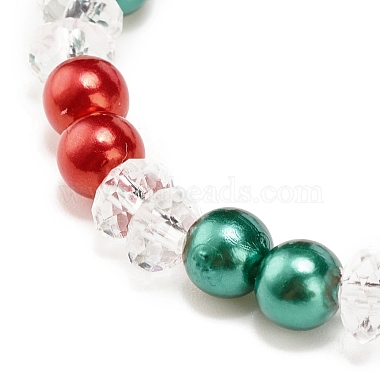 Bracelet extensible en perles d'acrylique avec breloques en alliage d'émail(BJEW-JB08292)-8