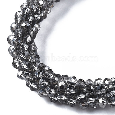 Faceted Transparent Glass Beads Stretch Bracelets(BJEW-S144-002B-06)-3