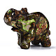 Éléphant assemblé bronzite naturelle et ornement modèle de jaspe impérial synthétique(G-N330-62)-4