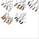 5Pcs 5 Style Natural Mixed Gemstone Nuggets Pendant Necklace with Cowhide Leather Cord for Women(NJEW-SZ0001-58)-1