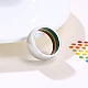 Rainbow Color Pride Flag Enamel Inner Grooved Finger Ring(RABO-PW0001-033B-P)-1