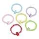 6Pcs 6 Color Acrylic Bear Beaded Stretch Bracelets Set for Children(BJEW-JB10048)-1