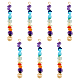 10pcs 7 Chakra Natural & Synthetic Mixed Gemstone Copper Wire Wrapped Chip Big Pendants(G-FH0002-01)-1