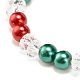 Bracelet extensible en perles d'acrylique avec breloques en alliage d'émail(BJEW-JB08292)-8