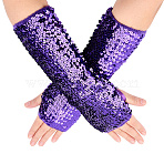 Elastic String with Plastic Glitter Oversleeve, Purple, 295x86x6mm(AJEW-WH20080-42C)