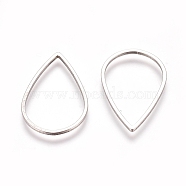 Stainless Steel Linking Rings, for Jewelry Making, Teardrop, Stainless Steel Color, 20x13x0.8mm, Inner Diameter: 18x11.5mm(STAS-TAC0002-18-01P)