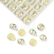 Pointed Back Glass Rhinestone Cabochons, Imitation Tourmaline, Faceted, Cube-Shaped, Beige, 8x8x5mm(GGLA-S003-03B)