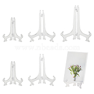 Nbeads 6Pcs 3 Styles Plastic Display Stands, Easels, Picture Frame Stand Holder, Clear, 99~252x87~237x50~110mm, 2pcs/style(ODIS-NB0001-11)