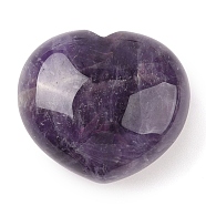 Natural Amethyst Thumb Massage Stone, Heart Pocket Palm Stones, for Relaxing, Pain Relief, 40~41x45x24~26mm(G-I367-06C)