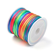 30M Nylon Rattail Satin Cord, Beading String, for Chinese Knotting, Jewelry Making, Colorful, 1mm, about 32.81 Yards(30m)/Roll(NWIR-YW0001-04-14)