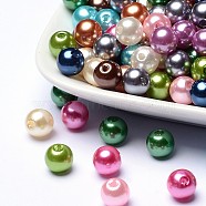 Colorful Acrylic Beads, Imitation Pearl Style, Round, Mixed Color, 8mm, Hole: 2mm, about 2000pcs/500g(PACR-8D-M)