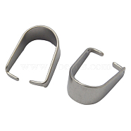 304 Stainless Steel Snap on Bails, Size: about 8mm wide, 10.5mm long, 0.5mm thick(X-STAS-Q007-1)