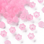 Transparent Acrylic Beads Caps, Tulip Flower, Lily of the Valley, Frosted, Pearl Pink, 10x6mm, Hole: 1.5mm, about 2100pcs/500g(PL543-4)