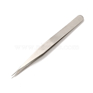 Stainless Steel Beading Tweezers, Stainless Steel Color, 136x10mm(TOOL-D004-3)