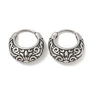 316 Surgical Stainless Steel Hoop Earrings, Totem, Antique Silver, 16.5x16mm(EJEW-D096-10B-AS)