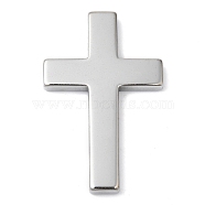 Electroplated Synthetic Non-magnetic Hematite Cabochons, Religion Cross, Platinum Plated, 50x32x4.5mm(G-E597-08B)