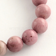 Natural Rhodonite Beads Strands, Round, 8.5mm, Hole: 1.2mm, about 47pcs/strand, 15.5 inch(X-G-R257-8mm)