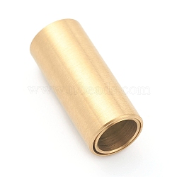 Ion Plating(IP) 304 Stainless Steel Magnetic Clasps, Column, Real 18k Gold Plated, Hole: 6mm, 16mm(STAS-B017-01D-G)