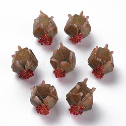 Plastic Beads, Pomegranate, Camel, 15~16x15.5~17x13~14mm, Hole: 1.4mm(KY-N015-71-01)
