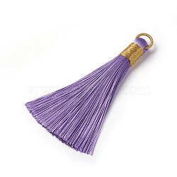 Polyester Tassel Pendants, Medium Purple, 80~83x7~8mm, Hole: 5~7mm(FIND-I009-D18)