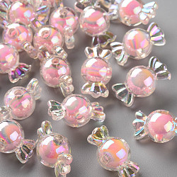 Transparent Acrylic Beads, Bead in Bead, AB Color, Candy, Pearl Pink, 11.5x21.5x11.5mm, Hole: 2.5mm, about 393pcs/500g(TACR-S152-13B-A01)