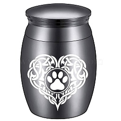 CREATCABIN Stainless Steel Cremation Urn, for Commemorate Kinsfolk Cremains Container, Column, with Velvet Pouch, Silver Polishing Cloth, Disposable Spoon, Heart, 40.5x30mm(AJEW-CN0001-89B)