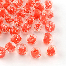 Handmade Luminous Lampwork Beads, Round, Red, 9~10mm, Hole: 1~2mm(LAMP-R125-10mm-07)