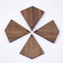 Undyed Walnut Wood Pendants, Kite, Saddle Brown, 28x26x3mm, Hole: 1.6mm(X-WOOD-T023-07)