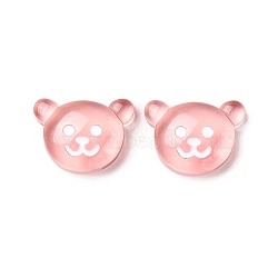 Translucent Resin Animal Decoden Cabochons, Bear, Pink, 14.5x20x6mm(RESI-M040-03-2)