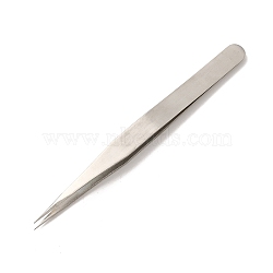 Tarnish Resistant Stainless Steel Beading Tweezers, Stainless Steel Color, 136x10mm(TOOL-D004-3)