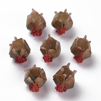 Plastic Beads, Pomegranate, Camel, 15~16x15.5~17x13~14mm, Hole: 1.4mm