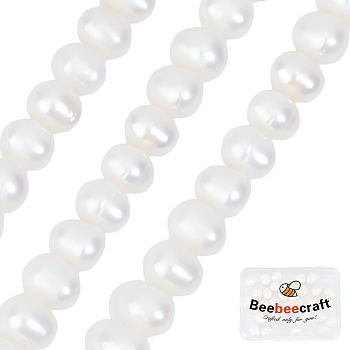 1 Strand Grade AA Natural Cultured Freshwater Pearl Beads Strands, Potato, Seashell Color, 5~6x6~7mm, Hole: 0.5mm, about 32pcs/strand, 7.75inch(19.7cm)
