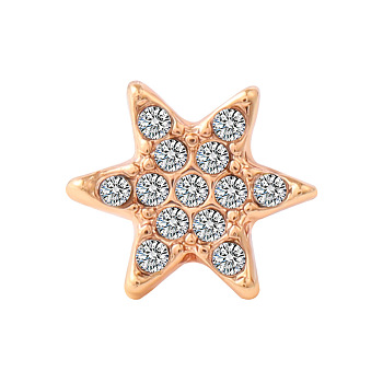 Alloy Star Watch Band Studs, Metal Nails for Watch Loops Accesssories, Golden, 1.3x1.1x0.65cm