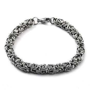 304 Stainless Steel Rope Chain Bracelet, Stainless Steel Color, 8-1/2 inch(21.6cm)