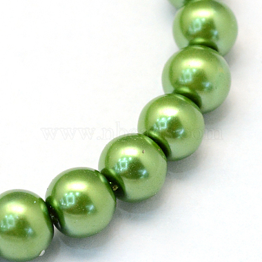 Baking Painted Pearlized Glass Pearl Round Bead Strands(HY-Q003-10mm-13)-2