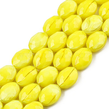 Gold Oval Glass Beads