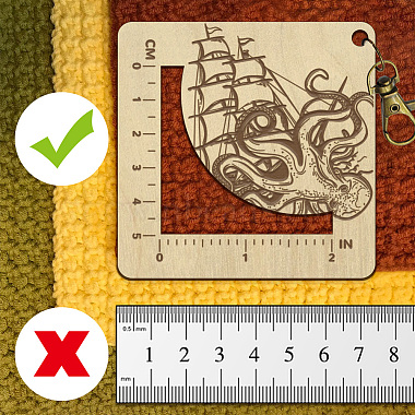 Wooden Square Frame Crochet Ruler(DIY-WH0536-004)-3