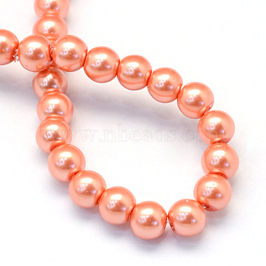 Baking Painted Pearlized Glass Pearl Round Bead Strands(HY-Q330-8mm-77)-4