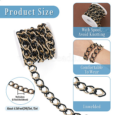 2m Aluminium Two Tone Rhombus Link Chains(CHA-TA0001-41BG)-4