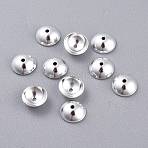 201 Stainless Steel Bead Caps, Apetalous, Half Round, Silver, 6x2mm, Hole: 0.8mm(STAS-K210-01B-S)