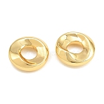 Brass European Beads, Twisted Ring, Large Hole Beads, Rack Plating, Long-Lasting Plated, Lead Free & Cadmium Free, Real 18K Gold Plated, 15x5mm, Hole: 5.8mm(KK-CBA78C7-23G)