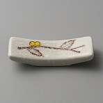 Hand Painting Ceramic Chopsticks Stands, Chopstick Rest, Curved Rectangle Shaped, Branch, 68x21x15mm(AJEW-WH0348-199A)