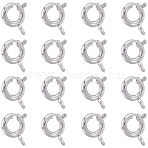 20Pcs Brass Spring Ring Clasps, Rack Plating, Nickel Free, Real Platinum Plated, 9x7x1.5mm, Hole: 1.6mm(KK-BBC0027-68C-P)