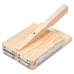 Wood & 201 Stainless Steel Dumpling Skin Presser, Cornsilk, 265x145x100mm(FIND-WH0521-202)
