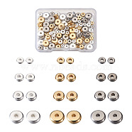 Pandahall 304 Stainless Steel Spacer Beads, Flat Round, Mixed Color, 4x1.2mm, Hole: 1.2mm, 120pcs/box(STAS-TA0004-69)