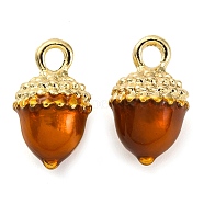 Alloy Enamel Pendants, Fruits Charms, pinecone, 14x9x8.8mm, Hole: 2mm(PALLOY-S032-01A-024)