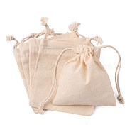 Rectangle Cloth Packing Pouches, Drawstring Bags, Old Lace, 12x10.5x0.4cm(ABAG-N002-C-02)