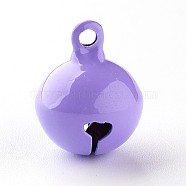 Brass Bell Pendants, Purple, 17.5x14mm, Hole: 2mm(KK-G281-A01)