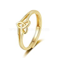 Adjustable Brass Rings, Jewely for Women, Triangle, Golden, US Size 8(18.1mm)(PW-WG38627-02)