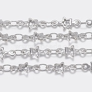 304 Stainless Steel link Chains, with Spool, Star, Soldered, Stainless Steel Color, 10x4.5x1mm, about 10m/roll(CHS-K007-09P)